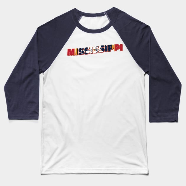 Mississippi vintage style retro souvenir Baseball T-Shirt by DesignerPropo